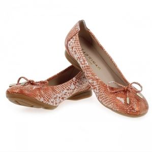 Sabrinas Leather Ballerina Flat 9 - Metallic Coral Snake Print